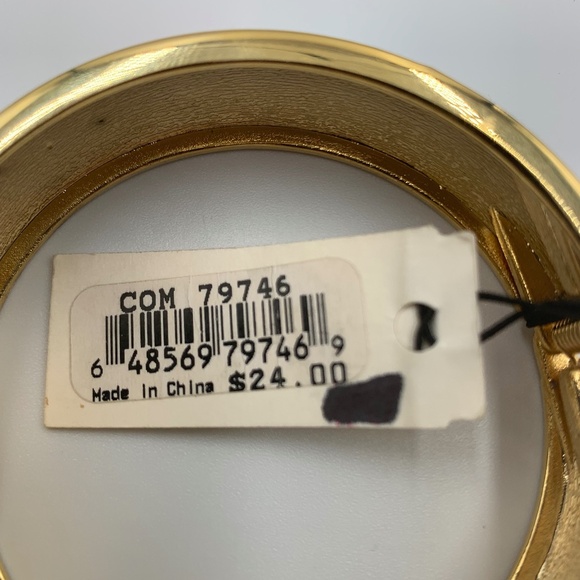 Erica Lyons Enamel Gold Tone Costume Hinged Bangle Bracelet Boho 80’s teal red - Picture 9 of 13